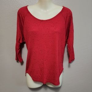 Red Speckled 3/4 Sleeve Blouse
